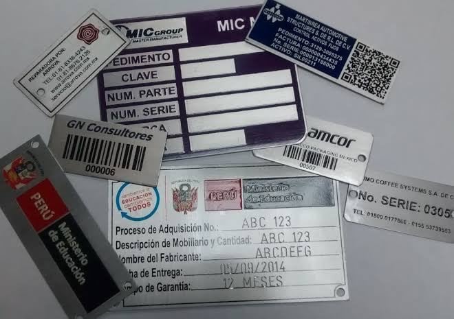 Screen-printed nameplates